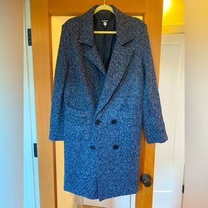 BooHoo Man Navy Peacoat